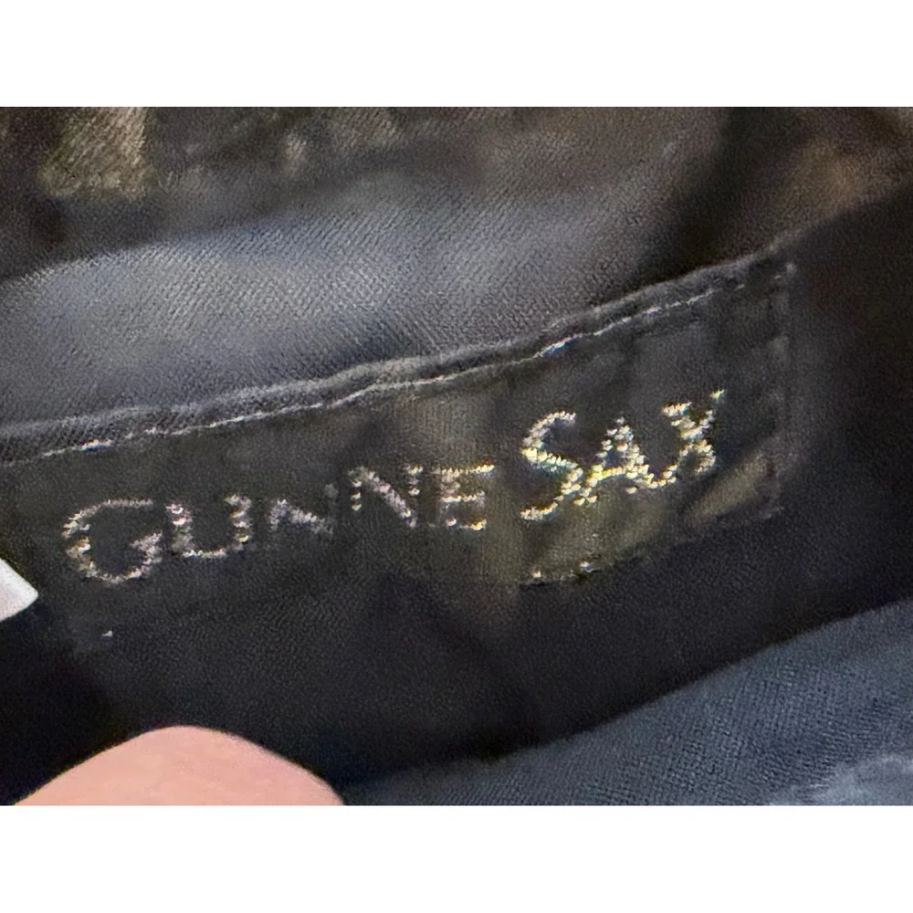 Gunne Sax Y2K Style Black Satin Evening Bag Rhinestone‎ Buckle Mini